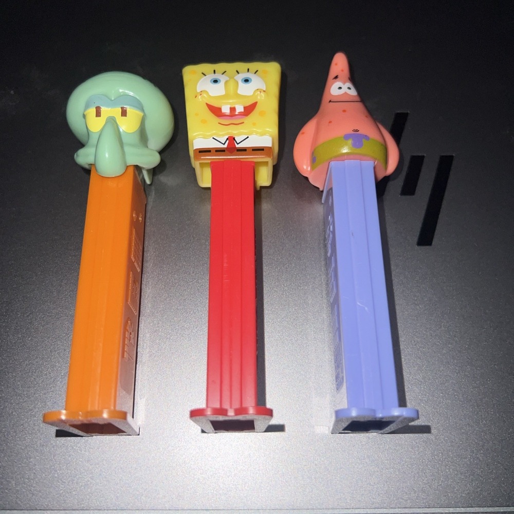 2014 SpongeBob PEZ Dispensers Set of 3 Patrick Squidward Collectible Lot